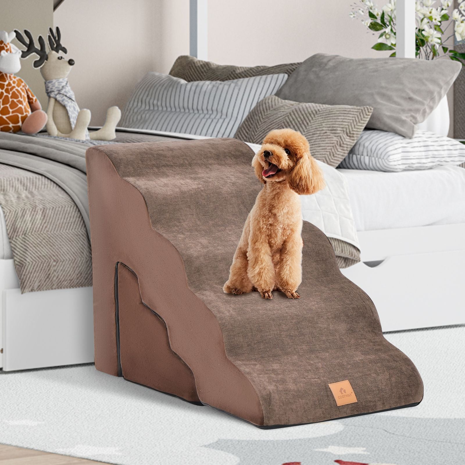 Foam Pet Stairs Set with 5-Tier and 3-Tier Dog Ramps