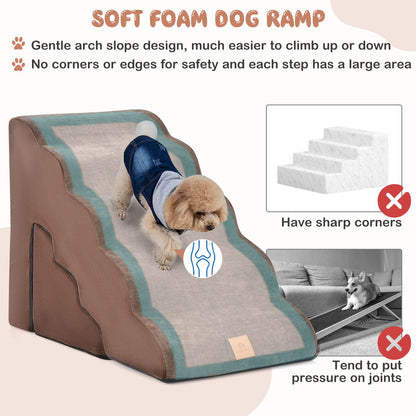 Foam Pet Stairs Set with 5-Tier and 3-Tier Dog Ramps