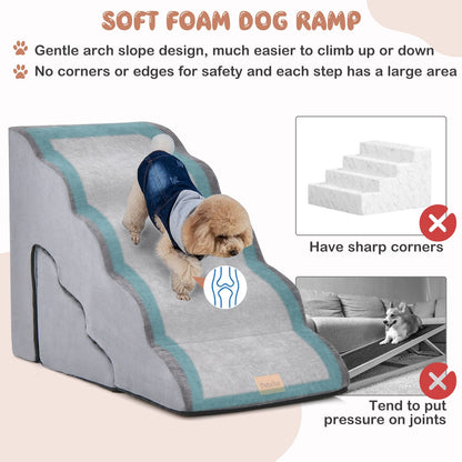 Foam Pet Stairs Set with 5-Tier and 3-Tier Dog Ramps