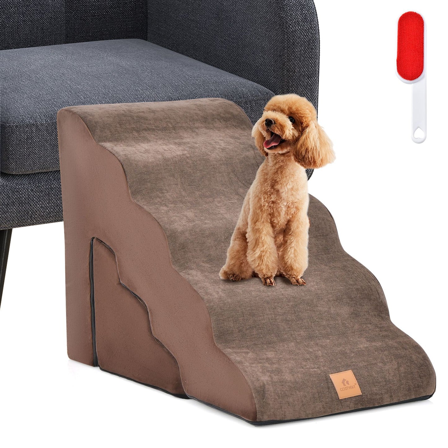 Foam Pet Stairs Set with 5-Tier and 3-Tier Dog Ramps