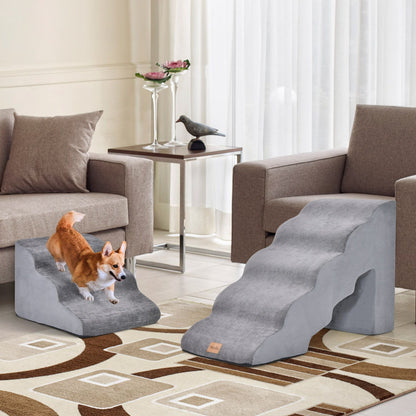 Foam Pet Stairs Set with 5-Tier and 3-Tier Dog Ramps